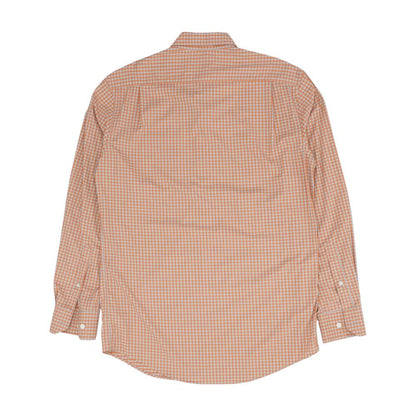 Orange Check Long Sleeve Button Down