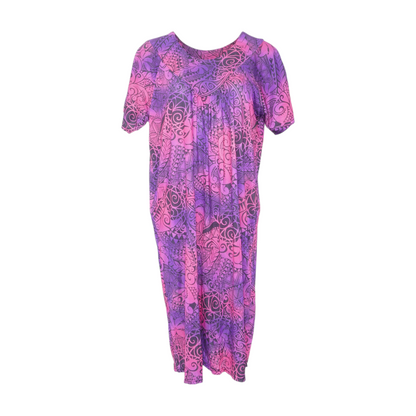 Purple Graphic Midi Dress