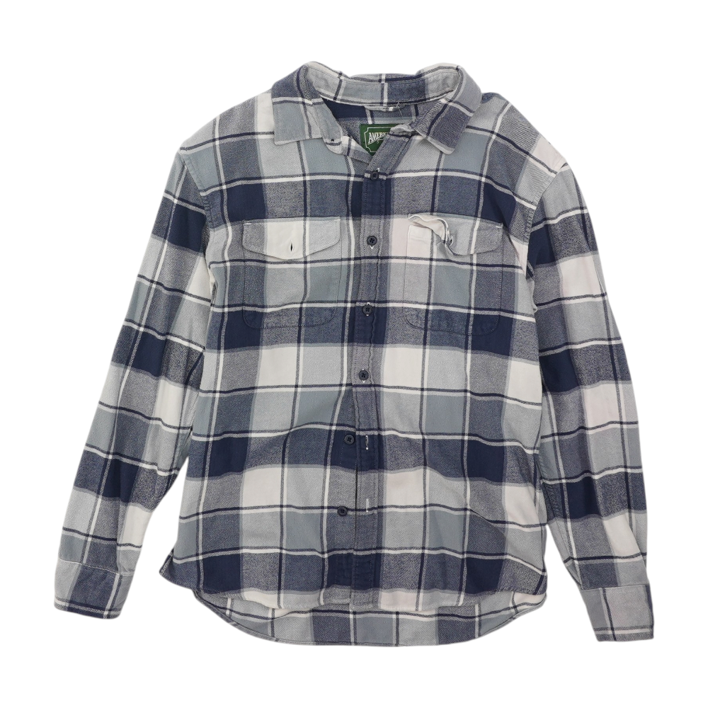 Blue Plaid Long Sleeve Button Down