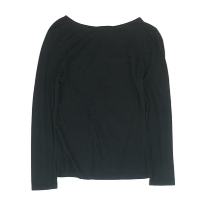 Black Solid Long Sleeve Blouse