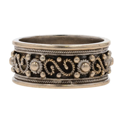 18K White Gold Phoenician Beadwork Design Band