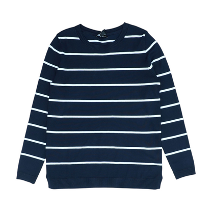 Navy Striped Pullover Sweater
