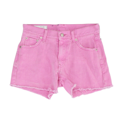 Pink Solid Denim Shorts