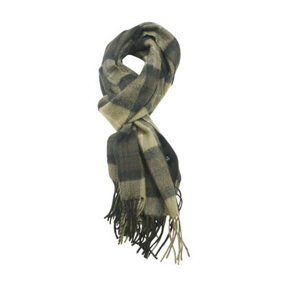Brown Plaid Wool Scarf
