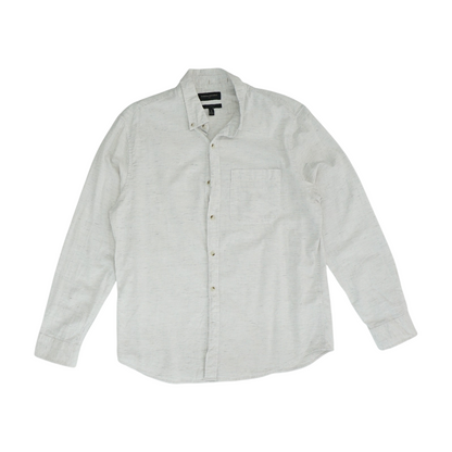 Gray Solid Long Sleeve Button Down