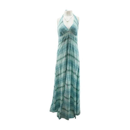 Blue Animal Print Maxi Dress