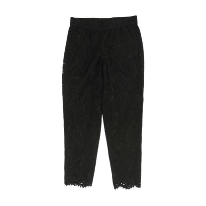 Black Embroidery Detail Dress Pants