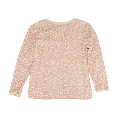 Pink Floral Crewneck Knit Top