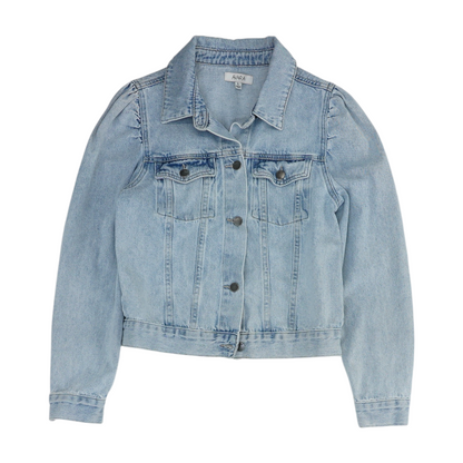 Blue Solid Denim Jacket