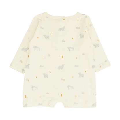 Cream Print Long Sleeve One-Piece