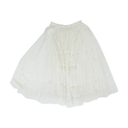 Ivory Print Midi Skirt