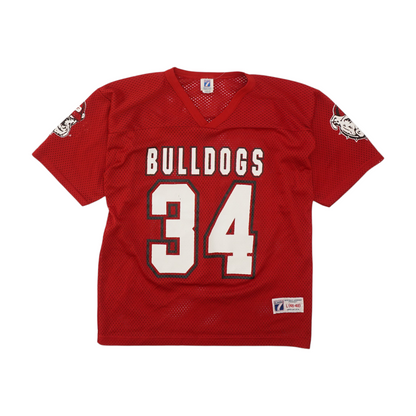Vintage Men's Red Georgia Bull Dogs Short Sleeve Jersey