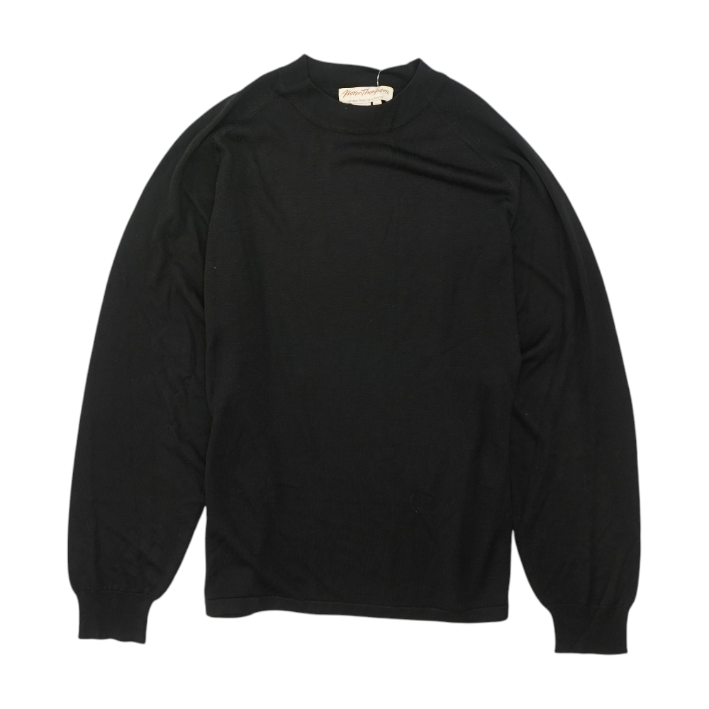 Black Solid Pullover Sweater