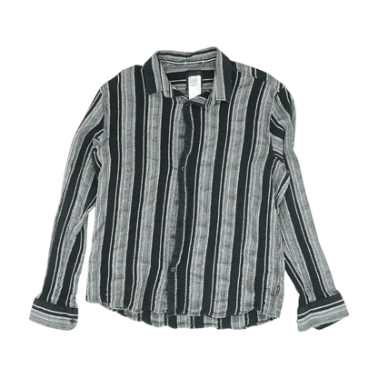 Black Striped Long Sleeve Button Down