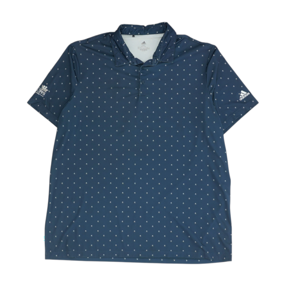 Navy Print Short Sleeve Polo