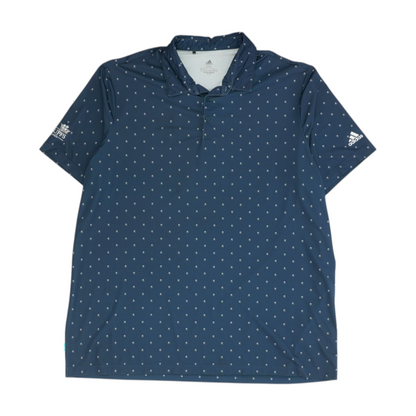 Navy Print Short Sleeve Polo