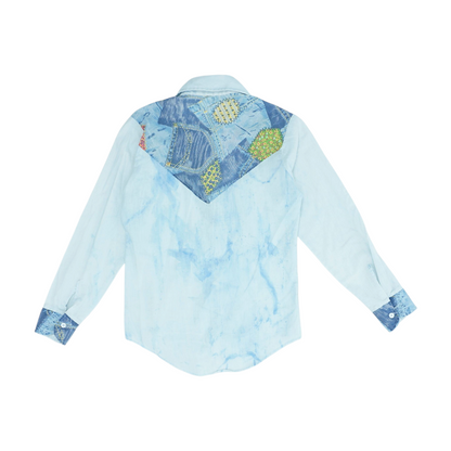 Blue Print Long Sleeve Button Down