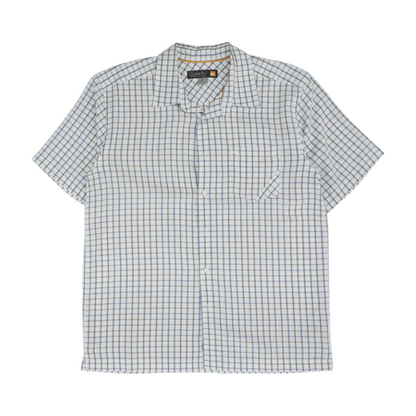 White Plaid Short Sleeve Button Down