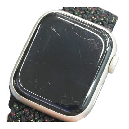 41mm Series 7 Silver Smartwatch Multi Colored Band Medium