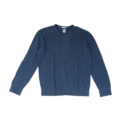Blue Solid Pullover Sweater