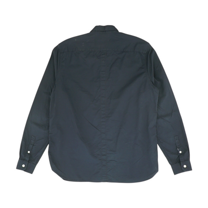 Navy Solid Long Sleeve Button Down