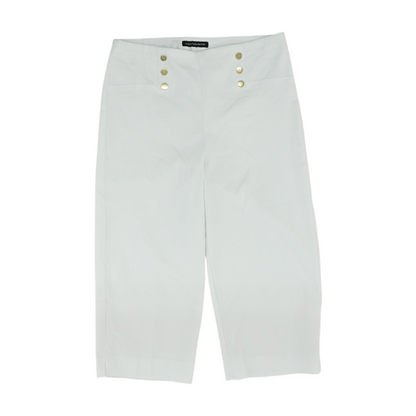 White Solid Chino Capris