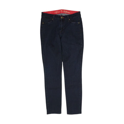 Blue Solid Low Rise Slim Leg Jeans