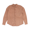 Brown Solid Long Sleeve Button Down