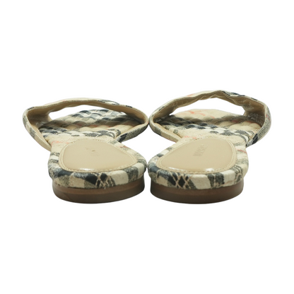 Beige Mews Check Slide Sandals