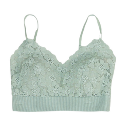 Green Floral Bra