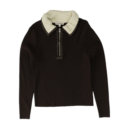 Brown 1/4 Zip Sweater