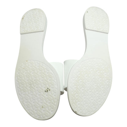 Bianca Interlocking Logo Rubber Pool Slides in White
