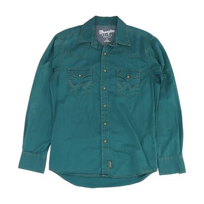 Teal Solid Long Sleeve Button Down