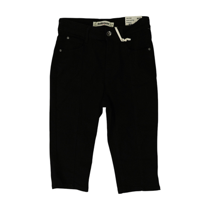 Black Solid 5-Pocket Capris