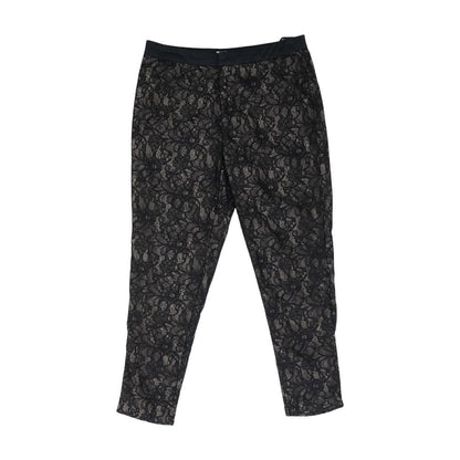 Beige Embroidery Detail Pants