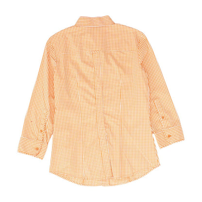 Orange Check Button Down