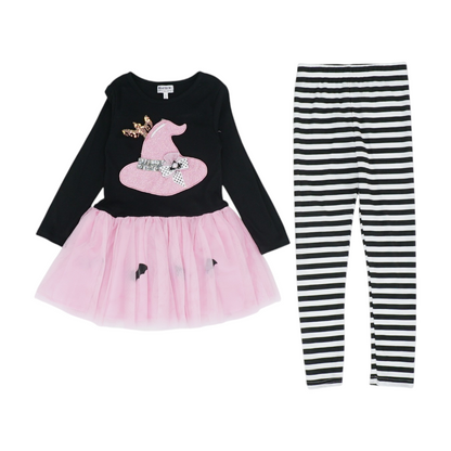Black Graphic Long Sleeve Set