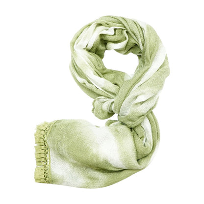 Green Tie Dye Polyester Scarf