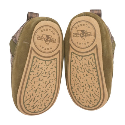 Green Textile Crib Shoes