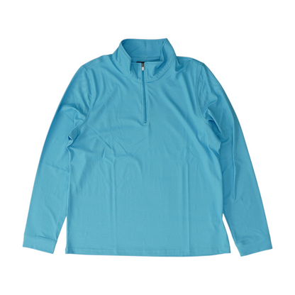Blue Solid 1/4 Zip Pullover
