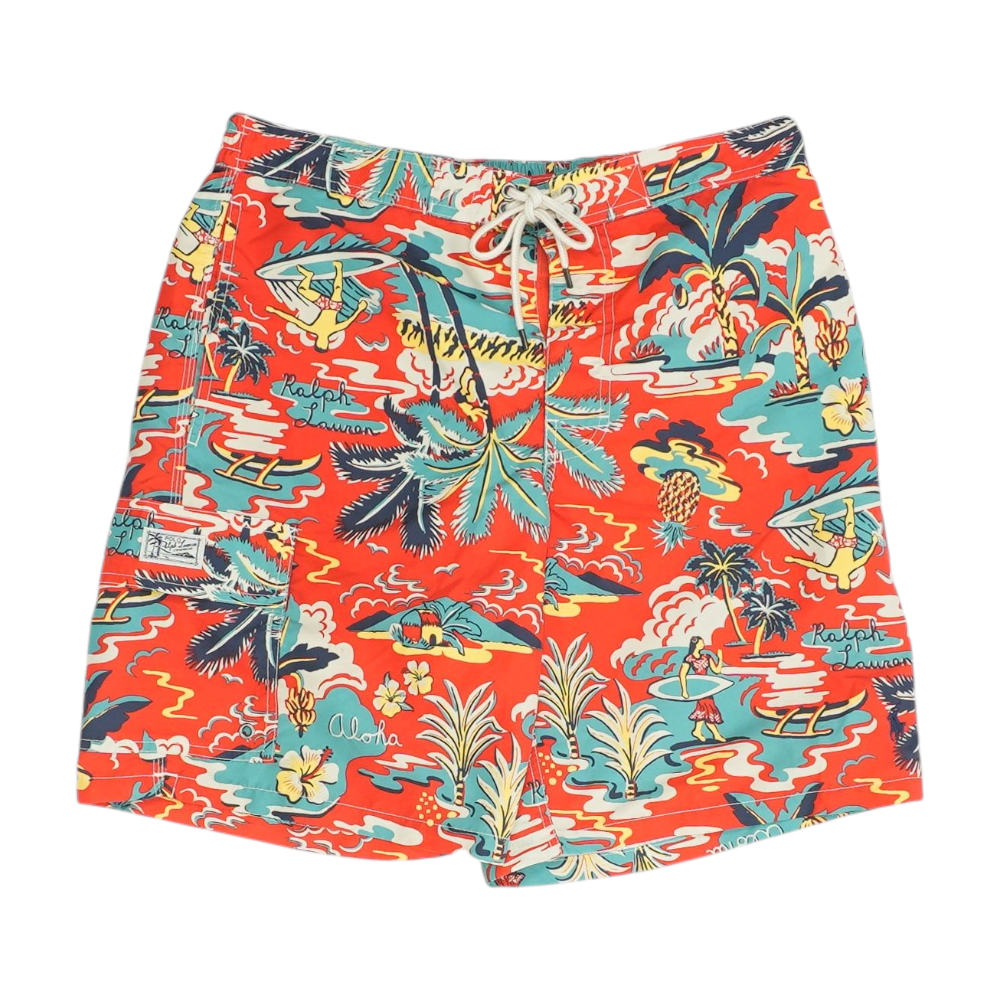 Red Graphic Swim Bottom