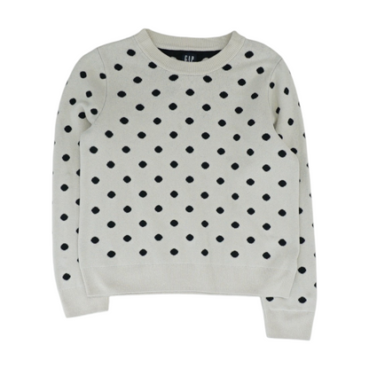 Ivory Polka Dot Pullover Sweater