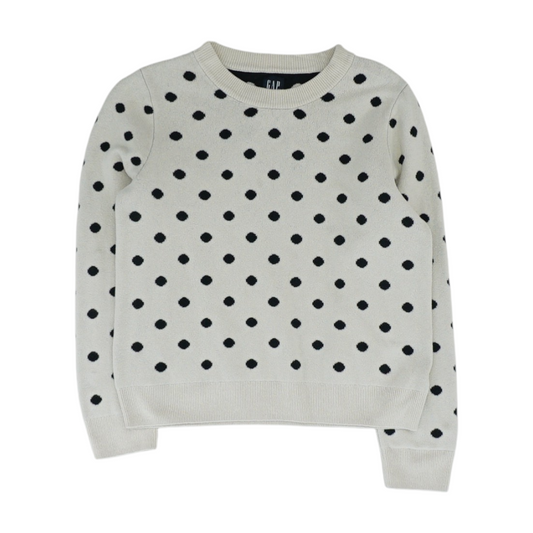 Ivory Polka Dot Pullover Sweater