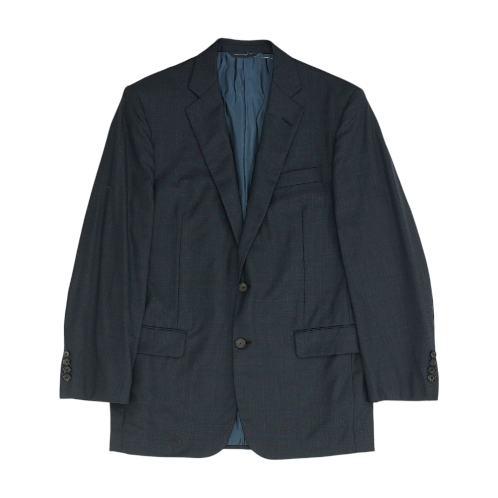 Blue Solid Suit Jacket