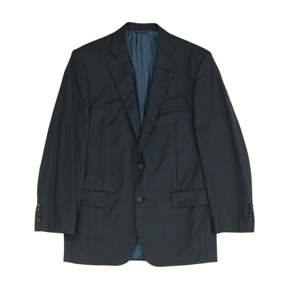 Blue Solid Suit Jacket