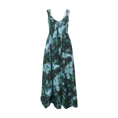 Green Print Maxi Dress