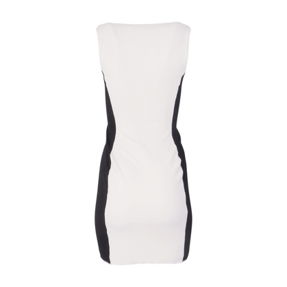 White Color Block Mini Dress