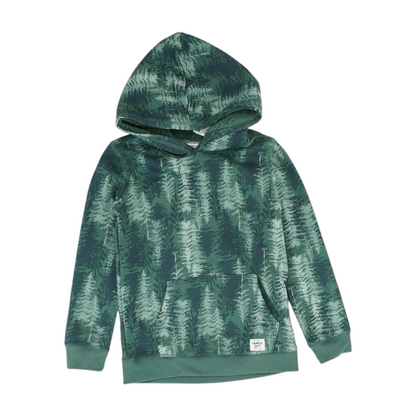 Green Print Hoodie Pullover