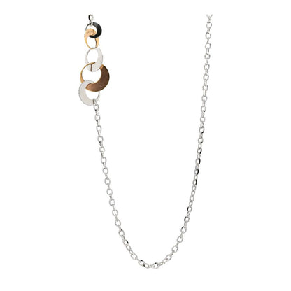 Two Tone Disc Chain Necklace