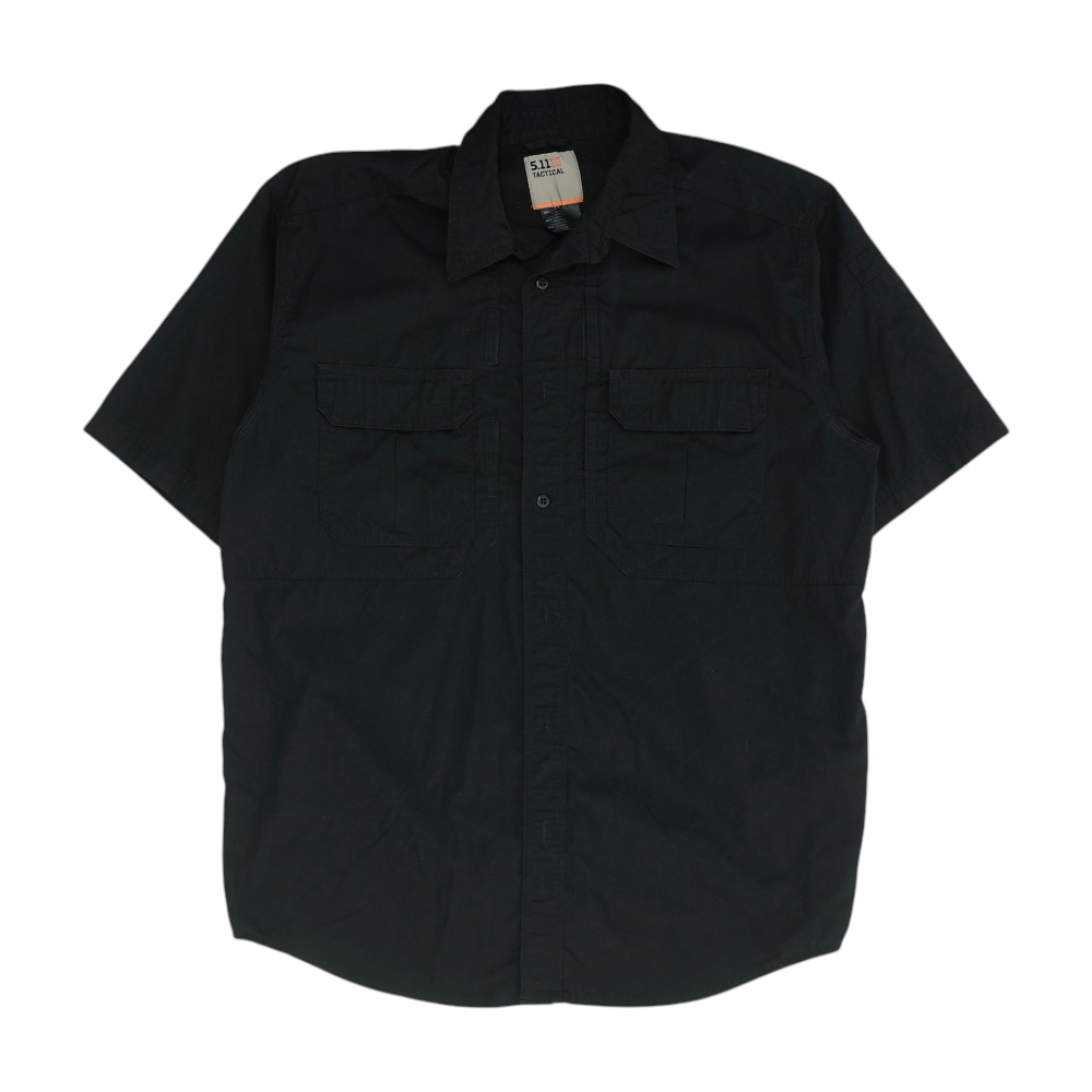 Black Solid Outdoor Button Down